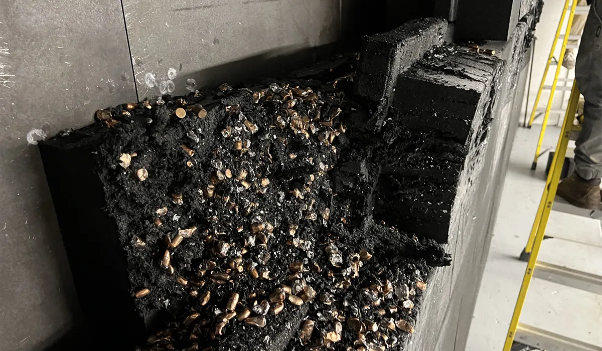 Before rubber block repair
